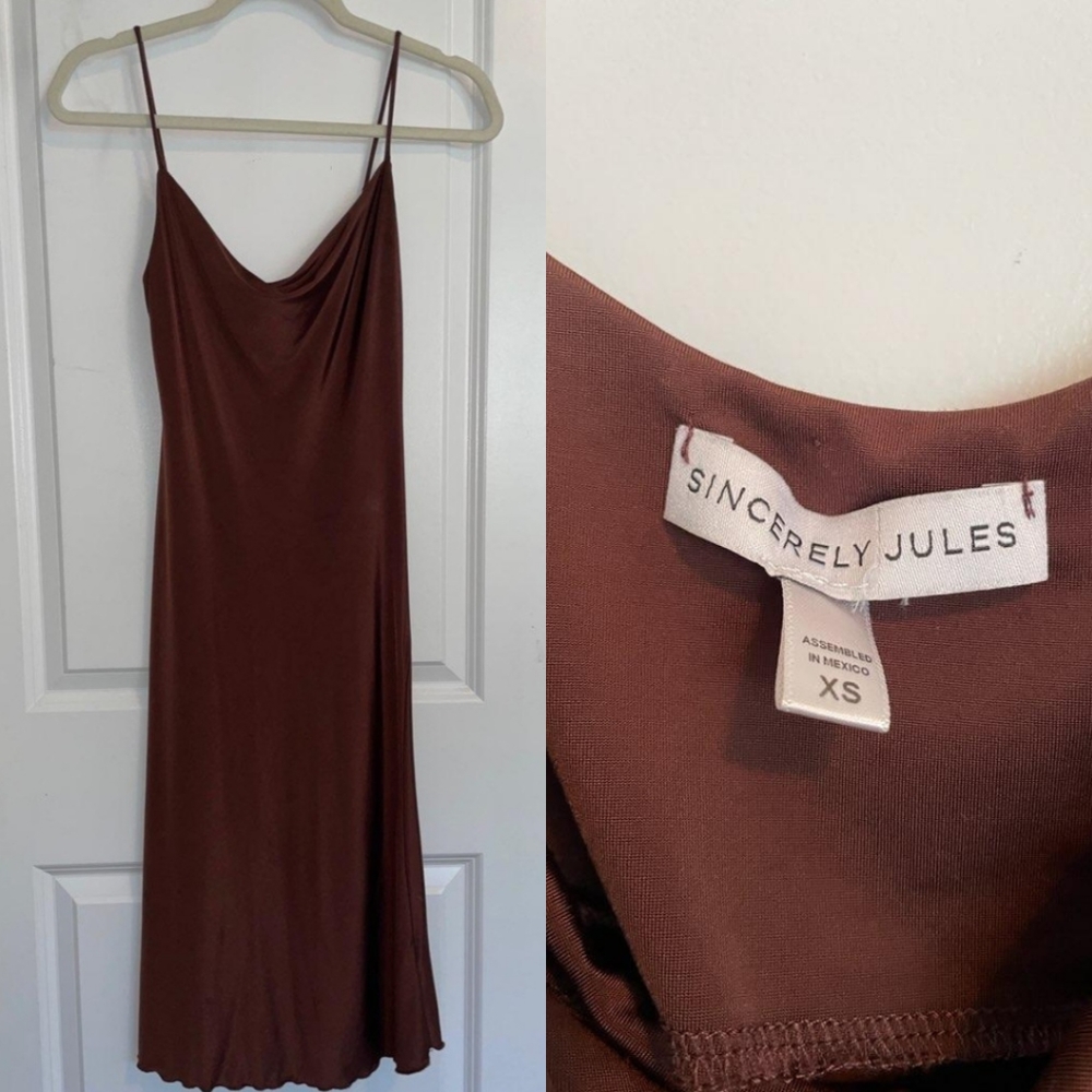 Sincerely Jules Brown Slip BodyCon Dress